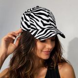 Valkyrie Zebra Desenli Kadın Şapka Ayarlanabilir Baseball Cap Siyah Beyaz Spor Günlük Şapka