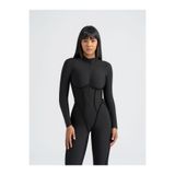 Valle Fashion Corset Catsuit Uzun Kollu Tulum