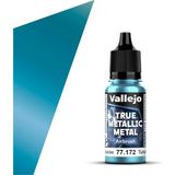 Vallejo 77172, 18 Ml. Hydra Turquoise Airbrush True Metallic Metal Maket Boyası