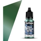 Vallejo 77174, 18 Ml. Dusken Green Airbrush True Metallic Metal Maket Boyası