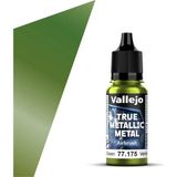 Vallejo 77175 18 Ml. Amber Green, Airbrush, True Metallic Metal (Tmm) Serisi Model Boyası - Çok Renkli