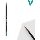 Vallejo B01002 No 2 Yuvarlak Uclu, Doğal Saç Kıllı, Yassı Saplı, Profesyonel Boya Fırçası - Renkli
