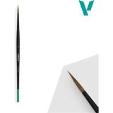 Vallejo B01003 No 3 Yuvarlak Uclu, Doğal Saç Kıllı, Yassı Saplı, Profesyonel Boya Fırçası - Renkli