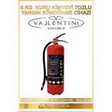 VALLENTİNA 6 Kg Kuru Kimyevi Tozlu Yangın Söndürme Tüpü TSE-HYB/CE BELGELİ 4 YIL GARANTİLİ (Ruhsata Uygun)