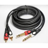 Valler VGRCA3 Gitar Jack - RCA Stereo Çividen Laleye 3 m Kablo