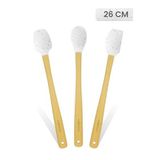 Valletta Indigo 3'Lü Beyaz Noktalı Bambu Silikon Spatula Seti Uzun 26 Cm Vlt1516