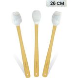 valletta Indigo 3'lü Gri Mermer Bambu Silikon Spatula Seti Uzun 26 cm - 3 Parça 26 cm - Gri - Beyaz