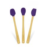 Valletta Indigo 3'Lü Mor Bambu Silikon Spatula Seti Uzun 26 Cm Vlt1506