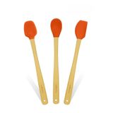 Valletta Indigo 3'Lü Turuncu Bambu Silikon Spatula Seti Uzun 26 Cm Vlt1512