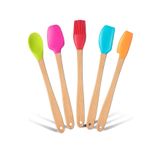 Valletta Indigo 5 li Renkli Bambu Silikon Spatula Seti Uzun 26cm