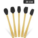 Valletta Indigo 5 Li Siyah Bambu Silikon Spatula Seti Uzun 26 cm - 5 Parça 26 cm