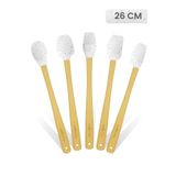 Valletta Indigo 5'li Beyaz Noktalı Bambu Silikon Spatula Seti Uzun 26 cm