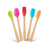 Valletta Indigo Bambu Silikon Spatula Seti 5'li Çok Renkli