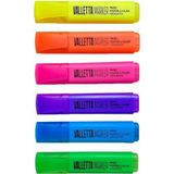 Valletta Meno 6'lı Canlı Renk Fosforlu Highlighter Kalem Seti
