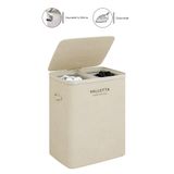 valletta Paloma 100l Çift Yıkanabilir Bölmeli Katlanabilir Kumaş Kirli Çamaşır Sepeti Cappuccino Beige XL