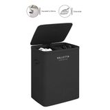 Valletta Paloma 100L Çift Yıkanabilir Bölmeli Katlanabilir Kumaş Kirli Çamaşır Sepeti Ink Black