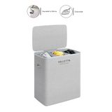 valletta Paloma 120l Üç Yıkanabilir Bölmeli Katlanabilir Kumaş Kirli Çamaşır Sepeti Light Gray XL