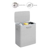 valletta Paloma 120l Üç Yıkanabilir Bölmeli Katlanabilir Kumaş Kirli Çamaşır Sepeti Light Gray XL
