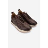 Valmenti Erkek Hakiki Deri Kahverengi Sneakers & Spor Ayakkabı 383 VAL-5960 ERK AYK Y25 KAHVE SLVR