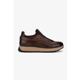 Valmenti Erkek Hakiki Deri Kahverengi Sneakers & Spor Ayakkabı 383 VAL-6094 ERK AYK Y25 KAHVE SLVR