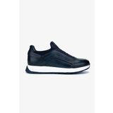 Valmenti Erkek Hakiki Deri Lacivert Sneakers & Spor Ayakkabı 383 VAL-6094 ERK AYK Y25 LACI SLVR