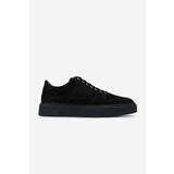 Valmenti Erkek Hakiki Deri Siyah Nubuk Sneakers & Spor Ayakkabı