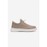 Valmenti Erkek Hakiki Deri Vizon Nubuk Sneakers & Spor Ayakkabı 298 VAL-9169-F412 ERK AYK Y25 VIZON NBK