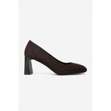 Valmenti Kadın Hakiki Deri Kahverengi Süet Topuklu Ayakkabı 1135 1307 BN AYK SK25-26 KAHVE SUET