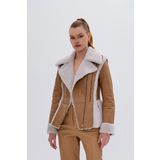 Valmenti Kadın Kürk Taba Mont 616 6593 BN KURK SK24/25 TABA
