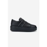Valmenti Siyah Kadın Deri Sneaker 1011 6627 BN AYK SK24-25