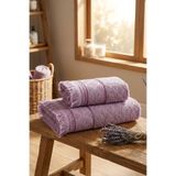 Valmia Home %100 Pamuk 2'li Banyo Havlu Seti (90x150 cm Büyük Boy + 50x90 cm) Çeyizlik Yumuşak Takım - Mürdüm