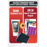 Valor 10 Adet Kalın Carbon Kaliteli Transfer Kağıdı + 30 ml Stencil Jeli – Net ve Kalıcı Şablon Seti - Renkli