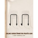 Valor 2 Adet Çok Amaçlı Yapışkanlı Askı Ev Mutfak Banyo Düzenleyici