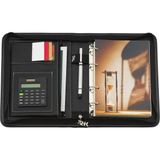 Valor 2k 5280 Ajanda Tarihsiz Kareli Suni Deri Fermuarlı 4 Halka Mekanizmalı Hesap Makineli Organizer, Si