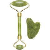 Valor Beper C301ABE101 Gua Sha Yeşim Taşında Jade Roller & Gua Sha Masaj Aleti, Yüz ve Vücut Masaj, Rahat
