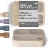 Valor Citron Citron Çatal ve Kaşıklı Bento Beslenme Kutusu Seti - Beige 1061015