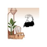 VALOR MAKİNA TASARIM KARTAL FİGÜRLÜ AHŞAP TABLO SİYAH 40 x 34