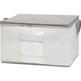Valor Ocean Home Textile Büyük Boy Pvc Pencereli Gri Çizgili Stuff & Things Hurç 60 x 43 x 35 cm