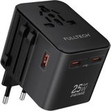 Valor Universal Seyahat Adaptörü, 25W Gan Hızlı Şarj, 2x Usb-C + 1x Usb-A, Universal Travel Adapter, Priz