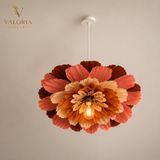 Valoria Decor El Yapımı Sarkıt Avize | İtalyan Krapon Kağıdı, E27 Duy Tipi, Metal Aksam, Terracotta Renk Tonu, Benzersiz El İşçiliği