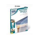 ValoriaHome 25 Adet A5 Laminasyon Filmi 125 Mic Parlak Şeffaf Sıcak Laminasyon Poşeti
