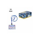 ValoriaHome 25 Adet Yaka Kartı Kılıfı Askılı Şeffaf Kartlık Boyun İpli Kart Kabı