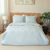 Valoroso Tekstil Çift Kişilik Çizgili Saten Nevresim Takımı - Su Yeşili - 200 x 220 cm