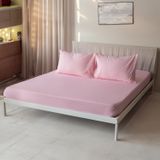 Valoroso Tekstil Lastikli Çarşaf Seti (Yastık Kılıfı Dahil) (Pembe, 90 x 190)