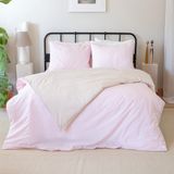 Valoroso Tekstil Nevresim Takımı Tek Kişilik Lastikli Çarşaflı - Bej - Pembe - 160 x 220 cm