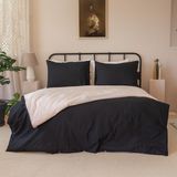 Valoroso Tekstil Nevresim Takımı Tek Kişilik Lastikli Çarşaflı - Bej - Siyah - 160 x 220 cm