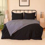 Valoroso Tekstil Nevresim Takımı Tek Kişilik Lastikli Çarşaflı - Gri - Siyah - 160 x 220 cm