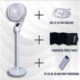 Vals 3D Salınım 12 Hız Iyonizer Güneş Paneli Powerbank USB Kablo Full Paket Beyaz Valstronot TJVGH6ZBRL