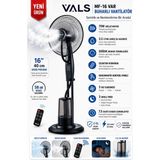 Vals Buharlı Vantilatör 16 Inç 40 Cm, 75W Güçlü Motor, 3.2l Su Haznesi, Soğuk Buhar Teknolojisi, Uzaktan Kumanda, 3 Hız ve 3 Mod, Zamanlayıcılı Ayaklı Vantilatör