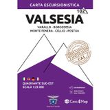 Valsesia sud-est. Varallo, Borgosesia, Monte Fenera, Cellio, Postua. Carta escursionistica 1:25.000